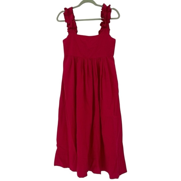 Lake Lolly Dress in Heatwave 100% Cotton Loungewear Hot Pink Maxi Size Small - Picture 2 of 6